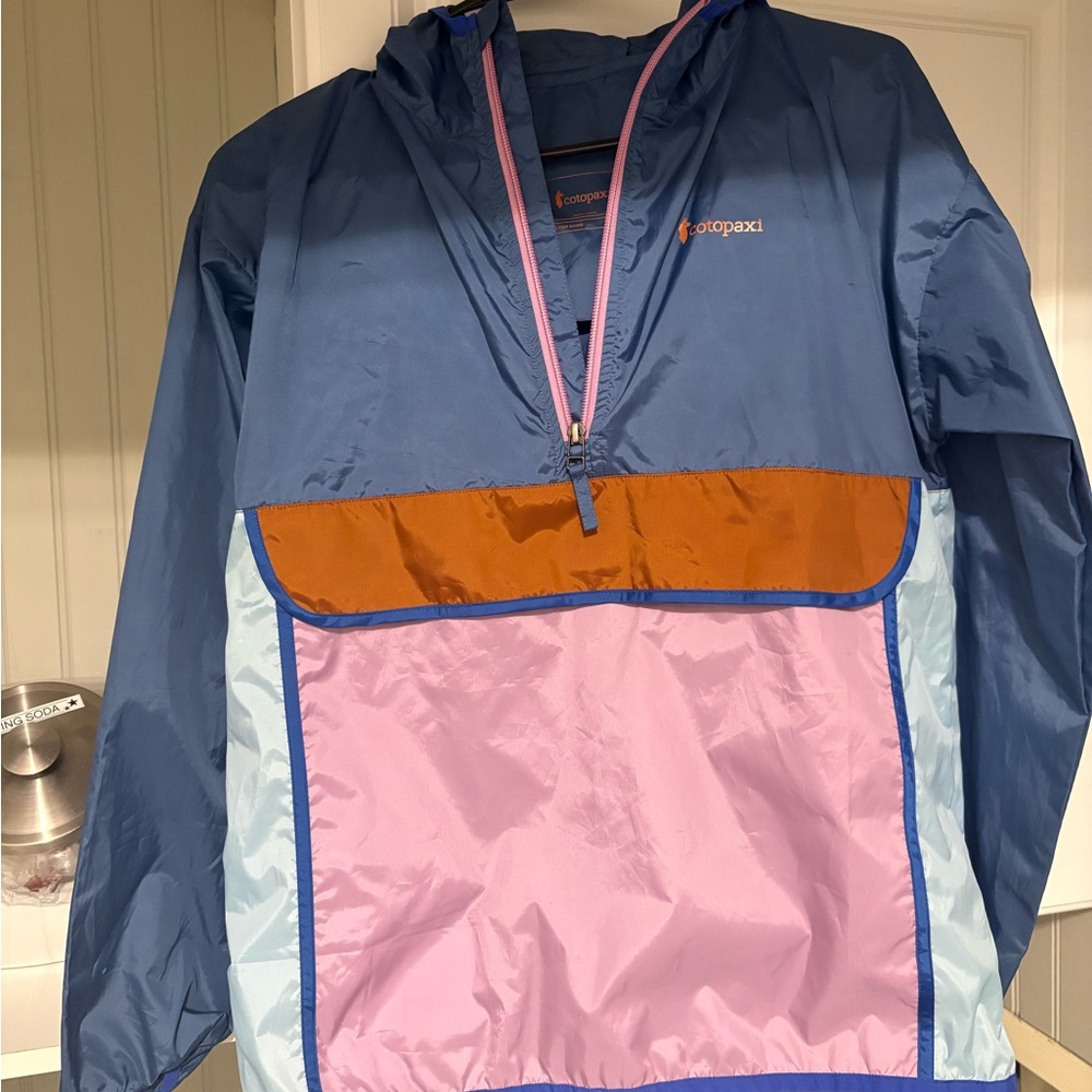 Cotopaxi Kids Multicolor Rain Jacket - Blue, Pink, Brown